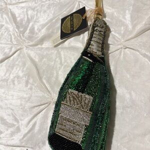 🍾 Champagne Bottle Beaded Bag | Sparkly Novelty Party Wristlet Purse